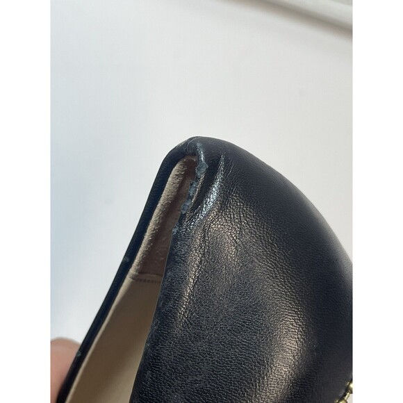 COACH Waverly Leather Pump With Beadchain In Black & Gold Sz 6 - Picture 8 of 12